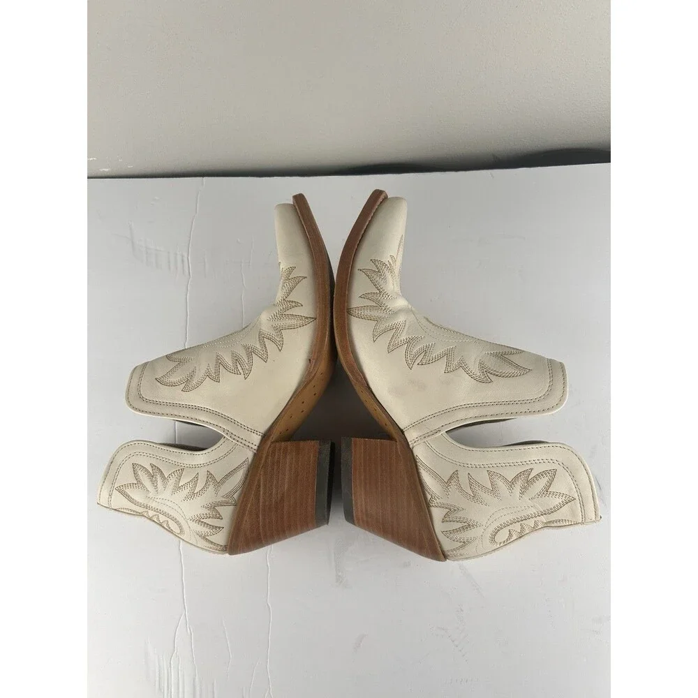 Ariat boots womens Dixon Color Blanco Us 10 Off-White Leather Embroidered Short